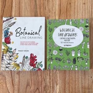 Botanical line drawing books by Peggy Dean